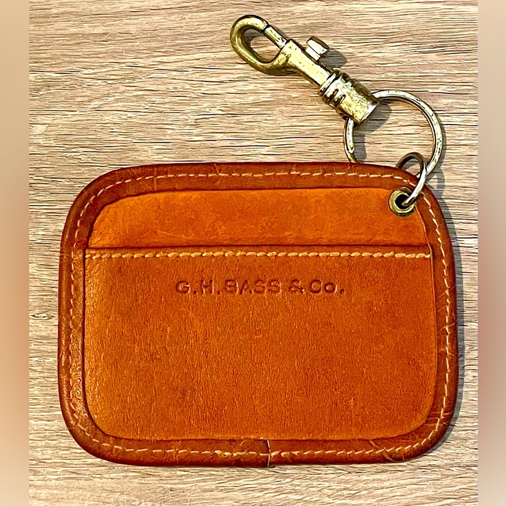 G. H. Bass & Co. leather card/luggage tag